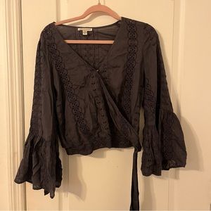 American eagle outfitters wrap front long sleeve top